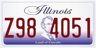 IL license plate Z984051