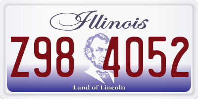 IL license plate Z984052