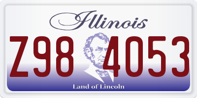 IL license plate Z984053