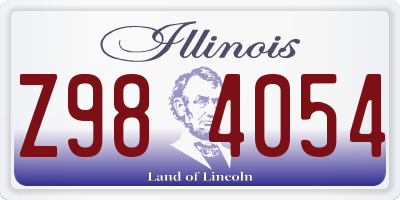 IL license plate Z984054
