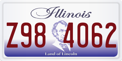 IL license plate Z984062