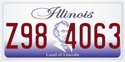 IL license plate Z984063