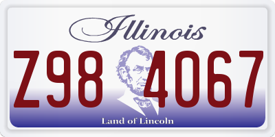 IL license plate Z984067
