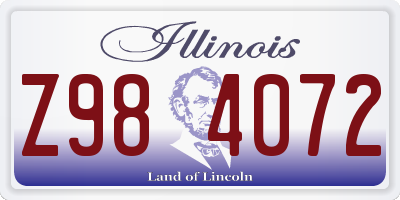 IL license plate Z984072