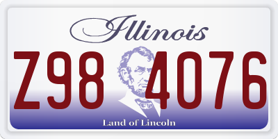 IL license plate Z984076