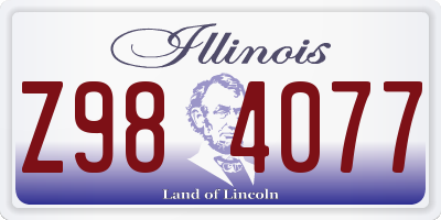 IL license plate Z984077