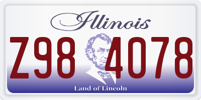 IL license plate Z984078