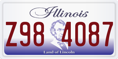 IL license plate Z984087