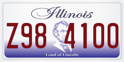 IL license plate Z984100