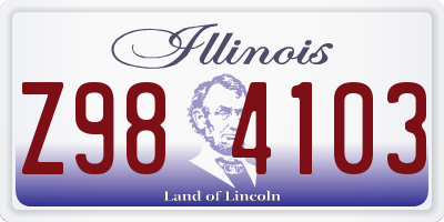 IL license plate Z984103