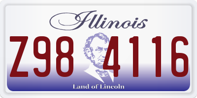 IL license plate Z984116