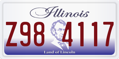 IL license plate Z984117