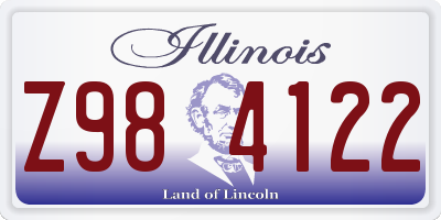 IL license plate Z984122