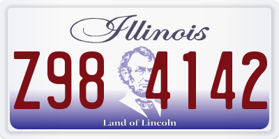 IL license plate Z984142