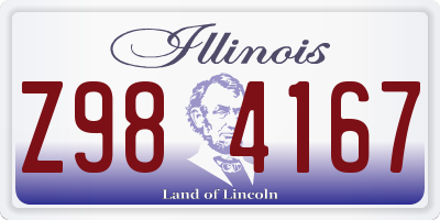 IL license plate Z984167