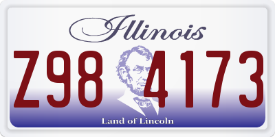 IL license plate Z984173