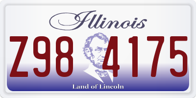 IL license plate Z984175