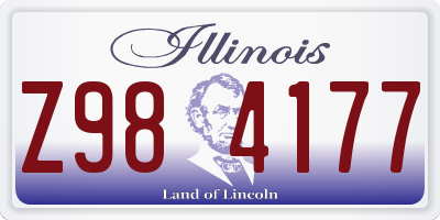 IL license plate Z984177