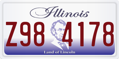 IL license plate Z984178