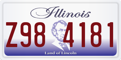 IL license plate Z984181