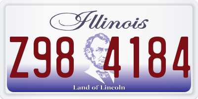IL license plate Z984184
