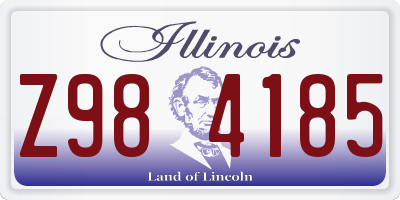 IL license plate Z984185