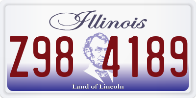 IL license plate Z984189