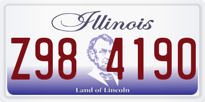 IL license plate Z984190