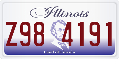 IL license plate Z984191