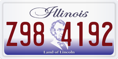 IL license plate Z984192