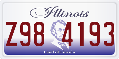 IL license plate Z984193
