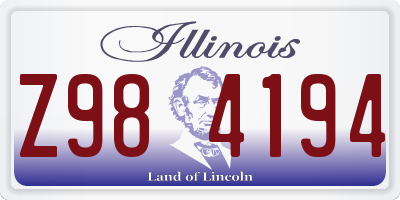 IL license plate Z984194