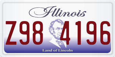 IL license plate Z984196