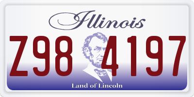 IL license plate Z984197