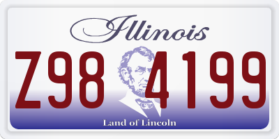 IL license plate Z984199