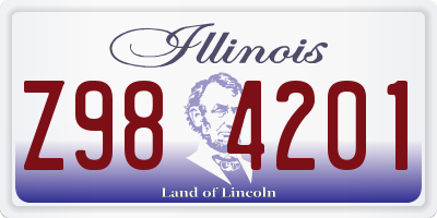 IL license plate Z984201
