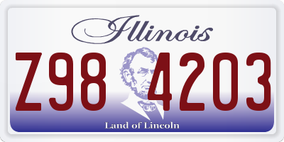 IL license plate Z984203