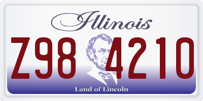 IL license plate Z984210
