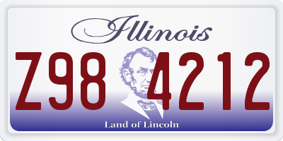 IL license plate Z984212