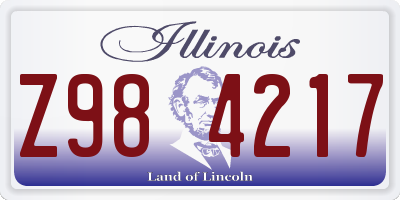 IL license plate Z984217