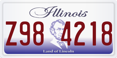 IL license plate Z984218