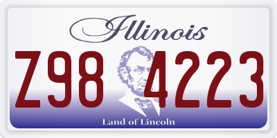 IL license plate Z984223