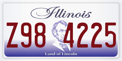 IL license plate Z984225