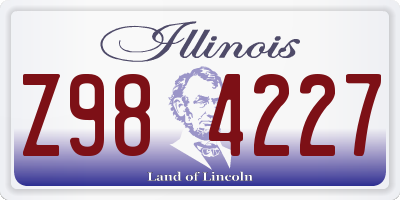 IL license plate Z984227