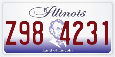 IL license plate Z984231