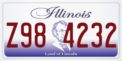 IL license plate Z984232