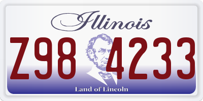 IL license plate Z984233
