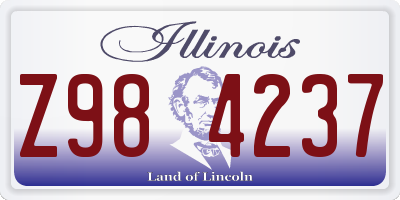 IL license plate Z984237