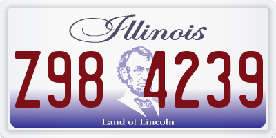 IL license plate Z984239