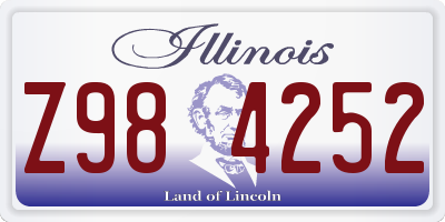 IL license plate Z984252
